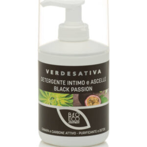 Detergente intimo e ascelle Black Passion, Canapa e carbone attivo - Verdesativa