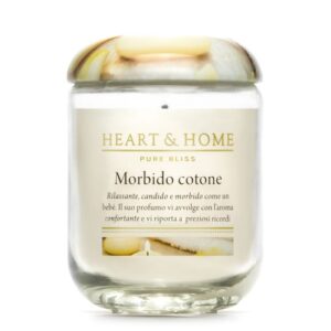 Candelina in cera di soia - Morbido Cotone - Heart & Home