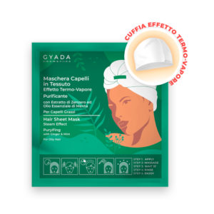 Maschera Capelli in Tessuto Effetto Termo-Vapore Purificante e Antiforfora - Gyada Cosmetics