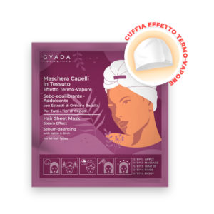 Maschera Capelli in Tessuto Effetto Termo-Vapore Sebo-Equilibrante e Addolcente - Gyada Cosmetics